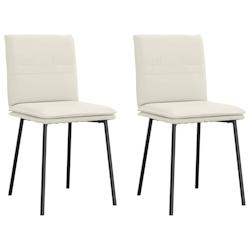 VidaXL Chaises à Manger Lot De 2 Crème Velours - beige 4101253_0
