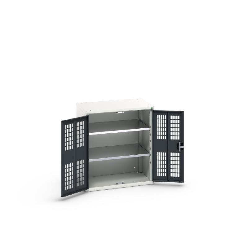 Armoire d'atelier Verso - Porte ventilée - 2 tablettes réglables - 800x550x900mm_0