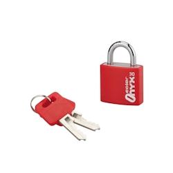 Cadenas à clé Color, intérieur, alu, 30mm, anse acier nickelé, 2 clés - SP - rouge 3150268242302_0