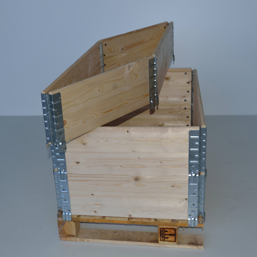 Rehausse palette en bois pliable certifiée PEFC - 600x800mm - Plancher plein - Sapin du Nord_0