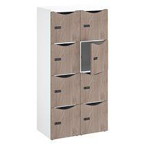 Casier de bureau Lockers 8 cases - Corps blanc, portes orme - H 170,9 cm_0