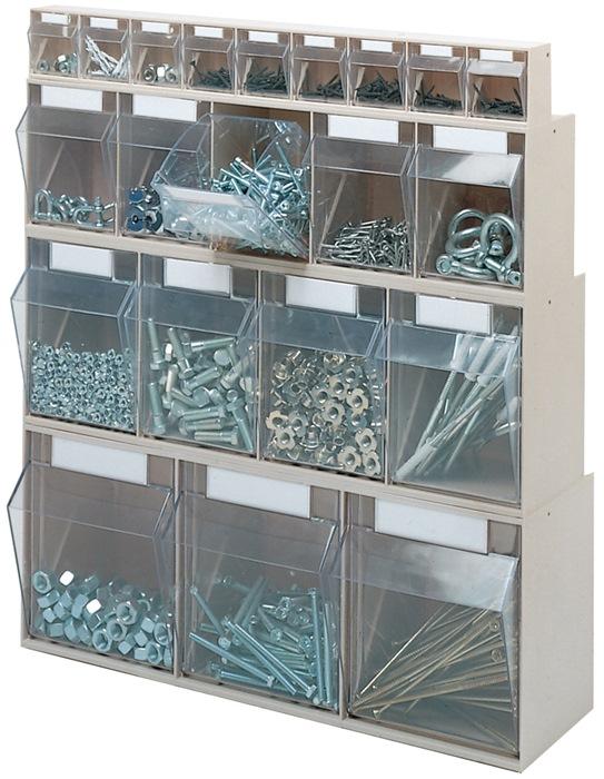 Casier transparent H77xl600xP63 mm 9 x A plastique beige LOCKWEILER_0