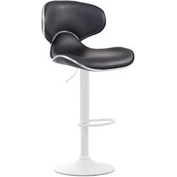 CLP Tabouret de bar Las Vegas V2 similicuir avec pied en métal Noir /Blanc - noir polyester 315595_0