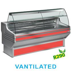 Comptoir vitrine réfrigéré - vitre bombée ventilé avec réserve - modèle JY10/B1-VV/R2_0