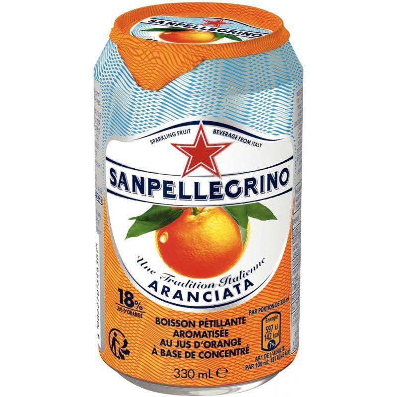Lot de 24 canettes 33cl SAN PELLEGRINO - Orange - Réf 346521 - Boissons gazeuses aux fruits_0