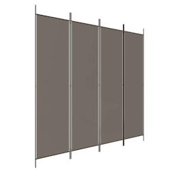 Décoshop26 - Paravent séparateur de pièce cloison 4 panneaux 200 x 200 cm tissu anthracite et fer DEC030825 - 3000258141163_0