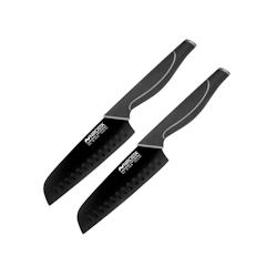 Ensemble de 2 Couteaux de cuisine Santoku lame de 16 cm Nirosta Black Edition - noir 3176239932515_0