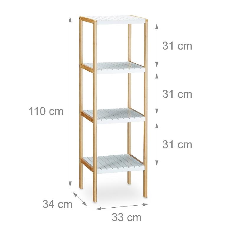 ÉTAGÈRE EN BAMBOU AVEC 4 NIVEAUX POUR LA SALLE DE BAIN 110 CM 3213052_0