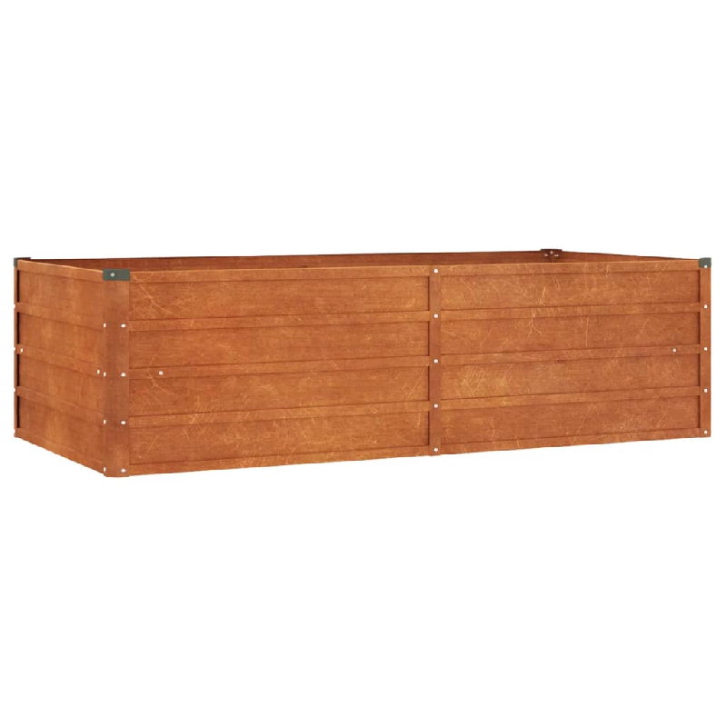 Helloshop26 - Jardinière bac lit surélevé plantes fleurs terrasse jardin de jardin rouillé 160 x 80 x 45 cm acier corten marron 02_0039864 - 30002_0