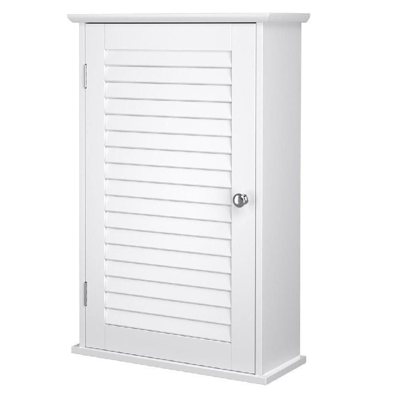 Helloshop26 - Meuble mural meuble de rangement suspendu pour salle de bains armoire à pharmacie avec étagère réglable et porte à 12_0006517 - bla_0