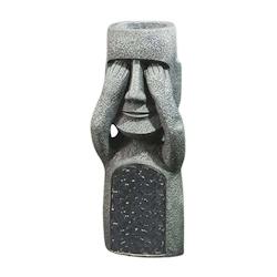 Jardinière Moai en polyrésine Ne voit pas Hanah Home - gris 8684282698555_0