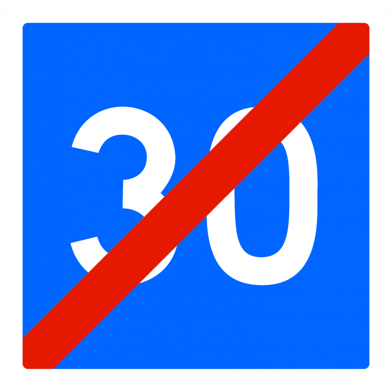 Panneau indication C4b - Fin de vitesse conseillée - WP Signalisation - résine thermoplastique_0