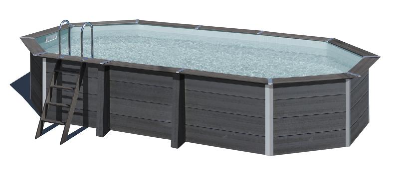 Piscine ovale composite 6,64 x 3,86 x H.1,24m - filtration à sable 6m³/h - projecteur LED inclus_0