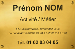 Plaque d'entreprise en laiton poli brillant - Thermark® - Épaisseur 1.5mm, usage intérieur et extérieur_0