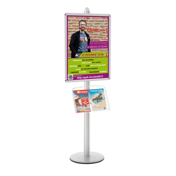 Porte-affiche visual-displays® avec 1 cadre 60 x 80 cm + 1 étagère inclinée_0