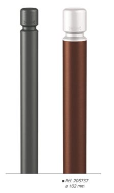 Potelet à gorge disponible en monochrome ou bicolore - Tube acier Ø76 ou 102 mm - AGGLO_0