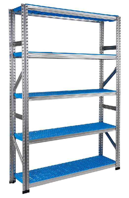 Rayonnage galvaplast bleu l.1200 x p.320 mm départ_0