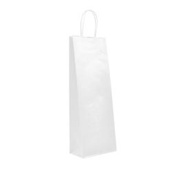Déstockage // Sac papier blanc poignées torsadées blanc 14+8,5x39,5cm - Vendu par 300 - 3760365400361_0
