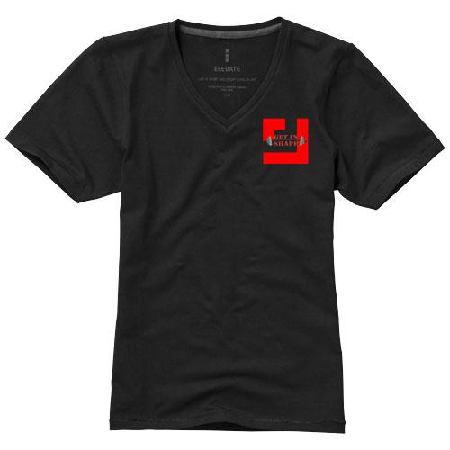 T-shirt bio manches courtes pour femme Kawartha - col V - coton biologique ringspun 95% et élasthanne 5% - 200 g/m²_0