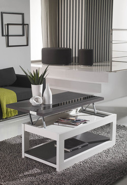 Table basse relevable blanc ou blanc et gris cendré contemporaine molly_0