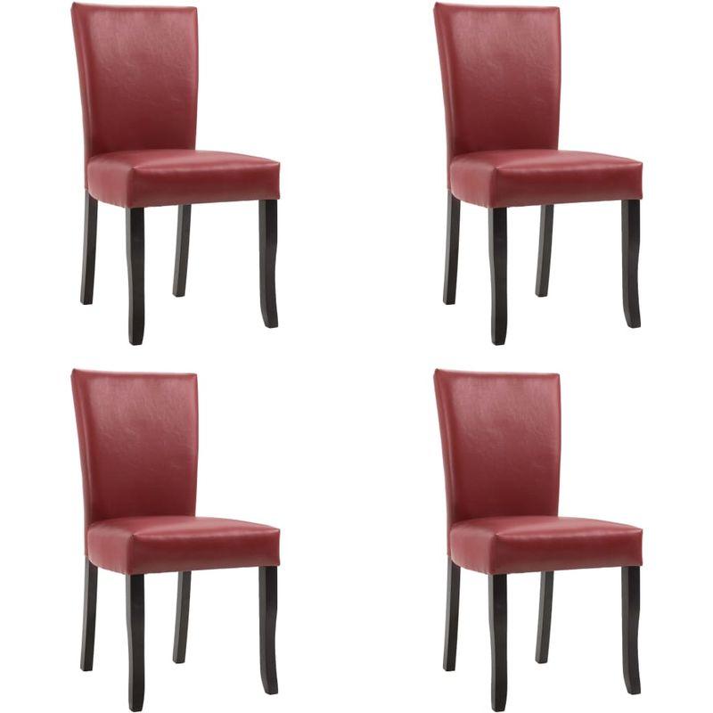 4 PCS CHAISES DE SALLE A MANGER ROUGE BORDEAUX SIMILICUIR ASUPERMALL 4 PCS CHAISES DE SALLE A MANGER ROUGE BORDEAUX SIMILICUIR ASUPERMALL