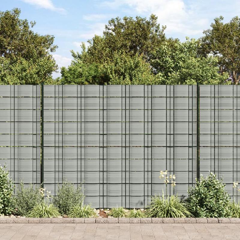 Vidaxl brises-vues de jardin 10 pcs gris pierre 252,5x19 cm pvc 4005545_0