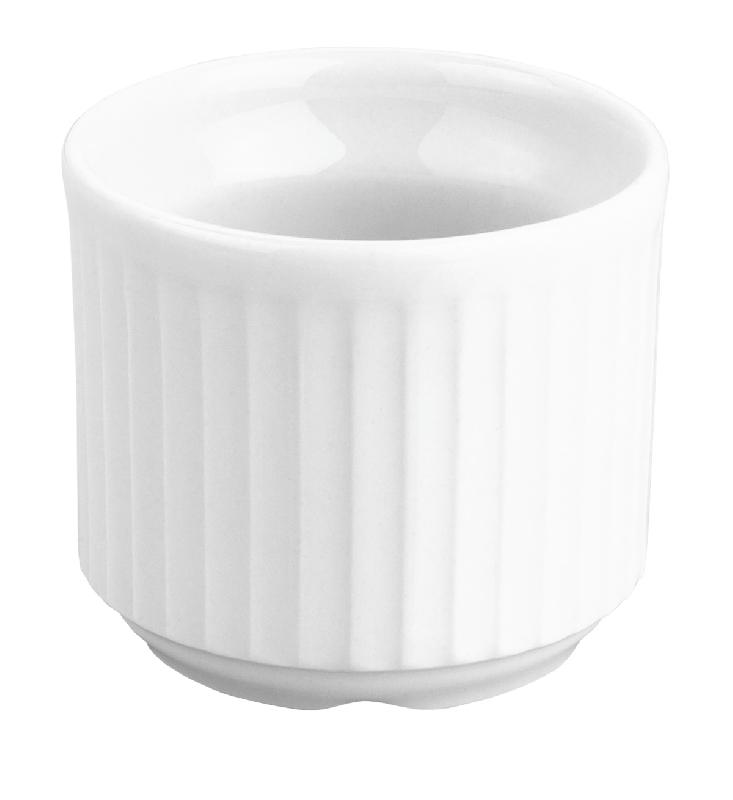 COQUETIER ROND BLANC PORCELAINE Ø 4,8 CM PLISSE PILLIVUYT