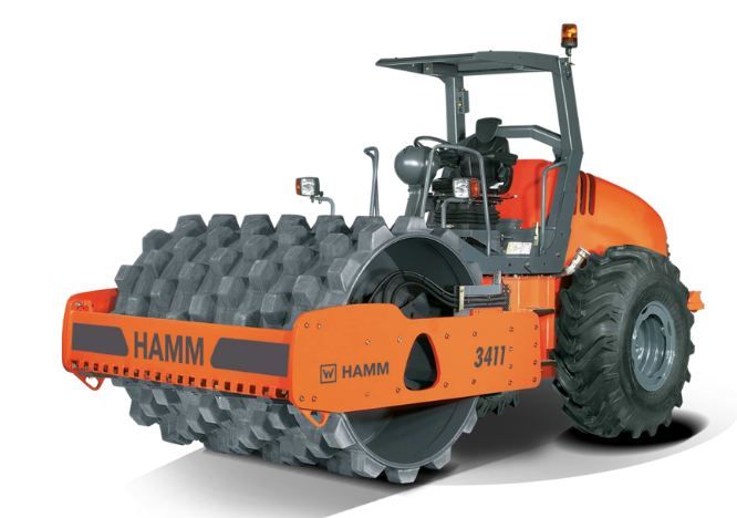 3411P H217 - Compacteur monocylindre HAMM - Cylindre à pieds dameurs - Poids 11660 kg_0