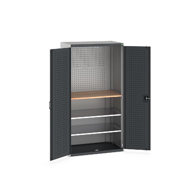 Armoire d'atelier Cubio SMF-13620 - Mini atelier avec portes perforées et châssis renforcé - 1300x650x2000 mm_0