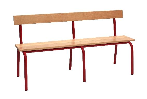 BANC MATERNELLE AVEC DOSSIER LONGUEUR 120 CM T1 COLORIS JAUNE RAL 1023 - MANUTAN COLLECTIVITÉS