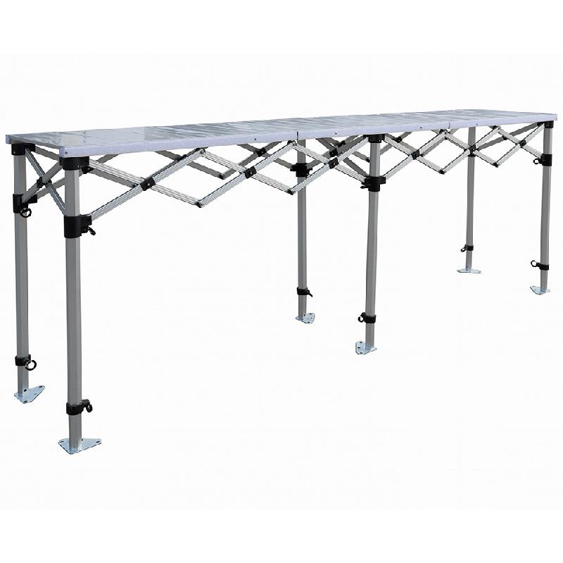Bar comptoir pliant 2.8m / hauteur réglable / plateau et piètement en aluminium_0