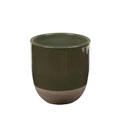 Cache pot Belga Olive 13 cm -  Vert Rond Céramique Amadeus 13x13 cm - vert céramique 3520071953748_0