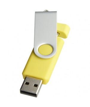 CLÉ USB ROTATIVE ON THE GO OTG 1 GB - JAUNE - CLÉ USB PUBLICITAIRE