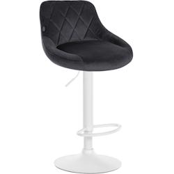 CLP Tabouret de bar Lazio en velours avec pied en métal Gris foncé/Blanc - gris textile 322739_0