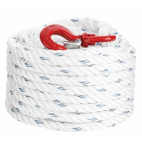 CORDE À POULIE POLYPROPYLÈNE AVEC CROCHET - DIAMÈTRE 20 MM - 20 MÈTRES CORDERIE MESNARD