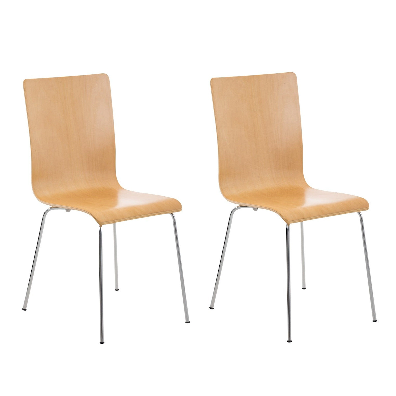 Décoshop26 - Lot de 2 chaises de cuisine en bois nature et métal CDS10069 - 3000278869849_0