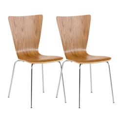 Décoshop26 - Lot de 2 chaises de cuisine salle à manger empilable en bois chêne et structure stable à quatre pieds en métal 10_0003073 - 3000251383966_0
