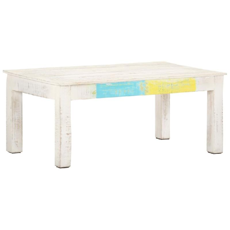 Décoshop26 - Table basse de salon design industriel 110 x 60 x 45 cm bois de manguier blanc coloré DEC037853 - blanc Bois massif 3000263498665_0