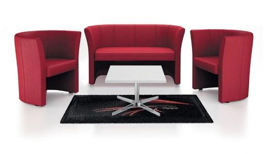Ensemble 2 Fauteuils et 1 Canapé CHEST - Référence 8925 CA E - Fabrication française, revêtement tissu rouge ou noir_0