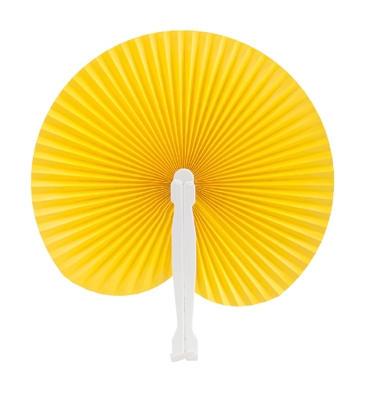 Éventail en plastique - couleur jaune - poids léger 13 g_0
