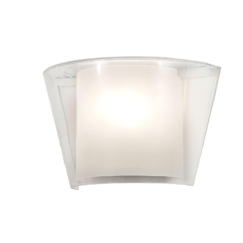 Fabas Luce Applique Murale Viki En Métal Et Verre Transparent, Douille E27 40W, Design Élégant Pour Intérieur, Ip20, 28,5 X 14,5 X 23,5 Cm, Classe_0