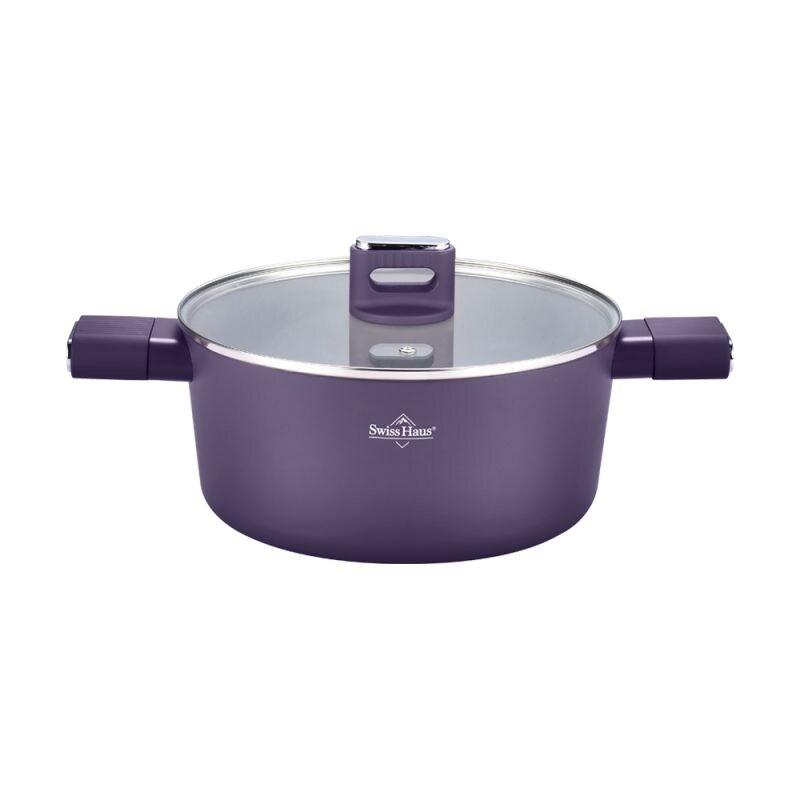 Faitout 28x13cm avec couvercle tous feux dont induction Speiez Castle Collection Taupe Violet  SH-SCC28T usage non-intensif Swiss Haus - 5407011641836_0