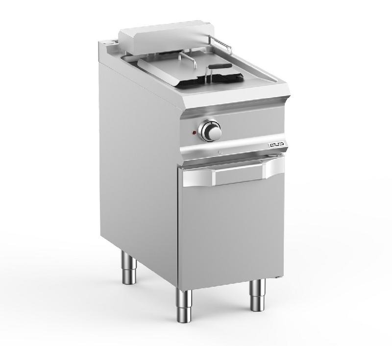 Friteuse professionnelle électrique sur coffre avec 1 panier et 1 cuve - 400x730x850 mm - FRBE74A_0