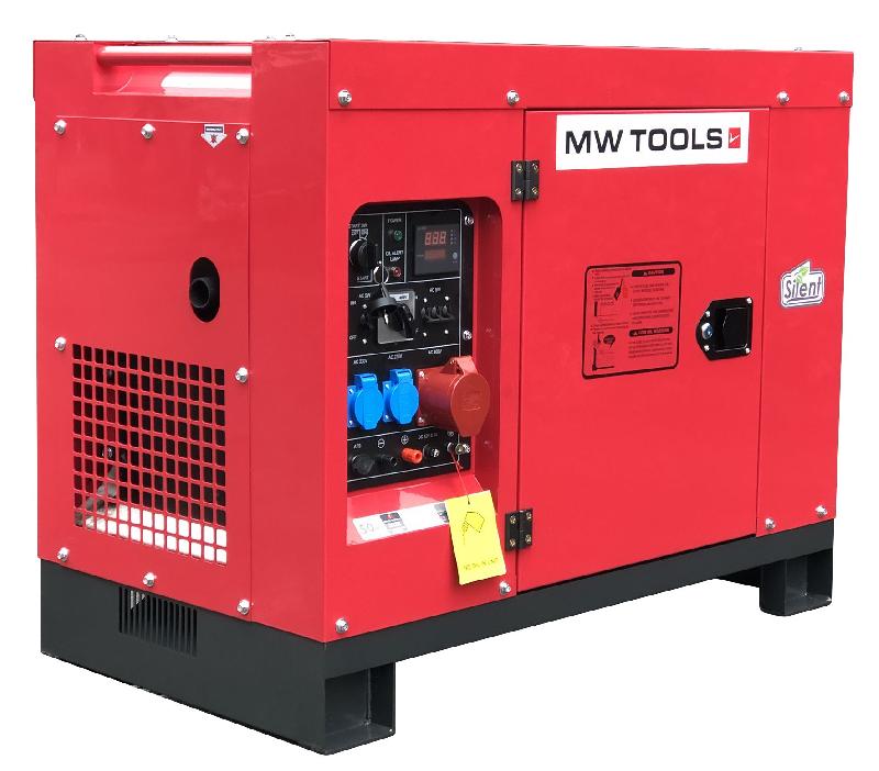 Groupe électrogène insonorisé diesel 8kW 230V + 10kW 400V MW Tools DG100E_0