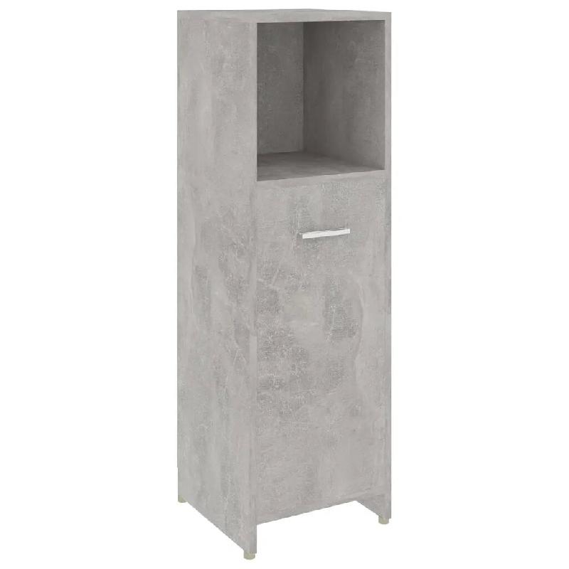 Helloshop26 - Armoire de salle de bain moderne 30 x 30 x 95 cm avec 3 compartiments élégante finition mate en bois d'ingénierie gris 02_0047714 - g_0