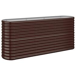 Helloshop26 - Jardinière bac lit surélevé plantes fleurs terrasse jardin de jardin acier enduit de poudre marron 02_0039501 - 3000218553203_0