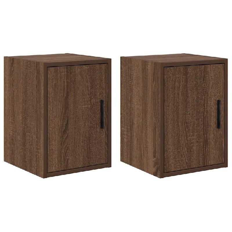 Helloshop26 - Lot de 2 armoires murales de garage chêne marron 30 x 30 x 41 cm rangement pratique style moderne en bois d'ingénierie 02_0051413 - ma_0