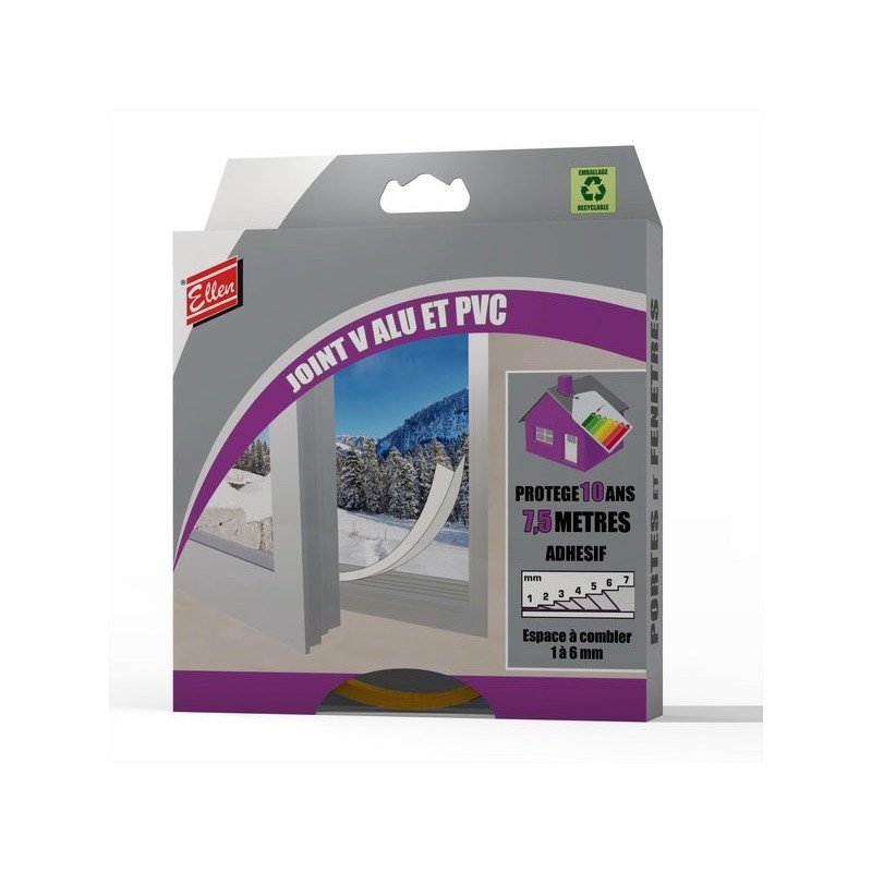 JOINT DE CALFEUTRAGE PROFIL V 7,5M - ELLEN - 1000055
