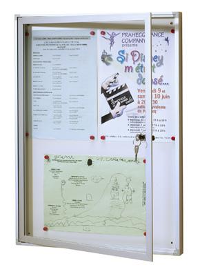VITRINE D\'INTÉRIEUR STANDING FOND TÔLE 63,5 X 46 CM 4 A4 COLORIS NATUREL - MANUTAN COLLECTIVITÉS