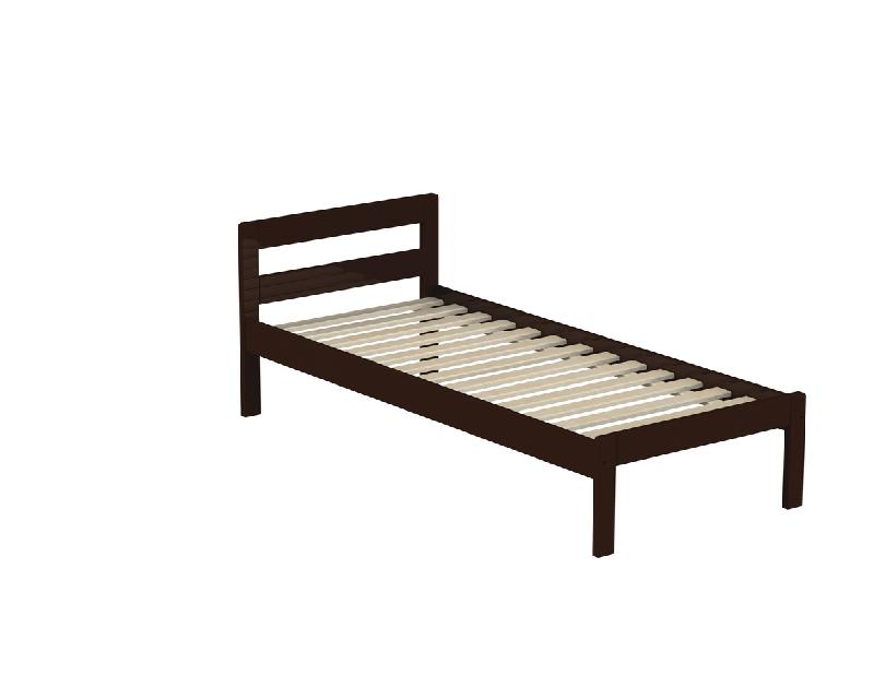 LIT NEW NOVA 90X200 CM - 2 TRAVERSES - SOMMIER À LATTES - FINITION WENGÉ - MANUTAN COLLECTIVITÉS